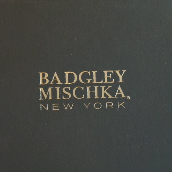 Badgley Mischka Silver Tone Necklace and Eaaring Setwith Square Crystal Pendant - Picture 3 of 3